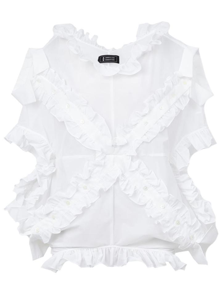 Anrealage Deconstructed Shirt Top, Women's, White, Polyester