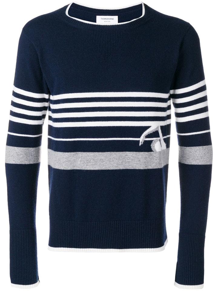 Thom Browne Swimmer Intarsia Cashmere Pullover - Blue