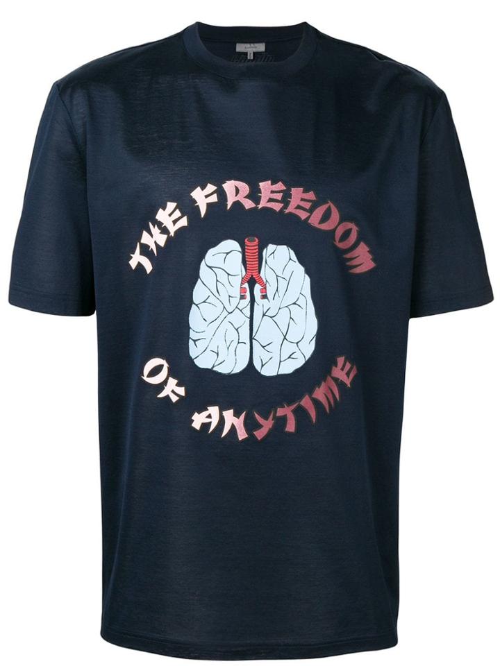 Lanvin Slogan Print T-shirt - Blue