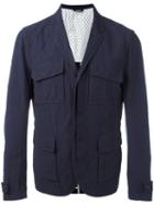 Dolce & Gabbana Cargo Jacket, Men's, Size: 54, Blue, Linen/flax/cotton/viscose