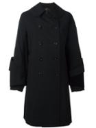 Comme Des Garçons Double-breasted Trench Coat, Women's, Size: Medium, Black, Cotton/cupro/wool
