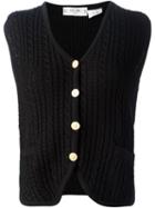 Céline Vintage Cable Knit Gilet, Women's, Size: 38, Black
