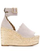 Chloé Wegde Sandals - Grey