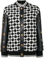 Fausto Puglisi Studded Sleeve Bomber Jacket - Black