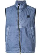 Stone Island Logo Patch Zipped Gilet - Blue