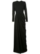 Alex Perry Structured Shoulder Evening Dress - Black