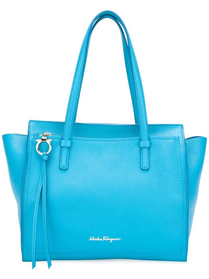 Salvatore Ferragamo - Medium Amy Tote - Women - Calf Leather - One Size, Women's, Blue, Calf Leather