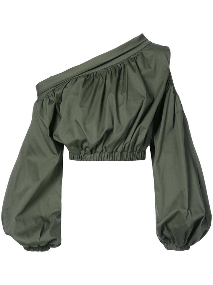 Silvia Tcherassi Off Shoulder Ruched Blouse - Green