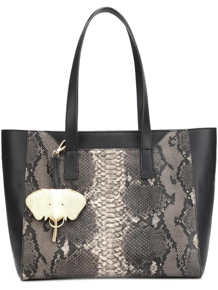 Christian Siriano Snakeskin Tote, Women's, Black, Pvc