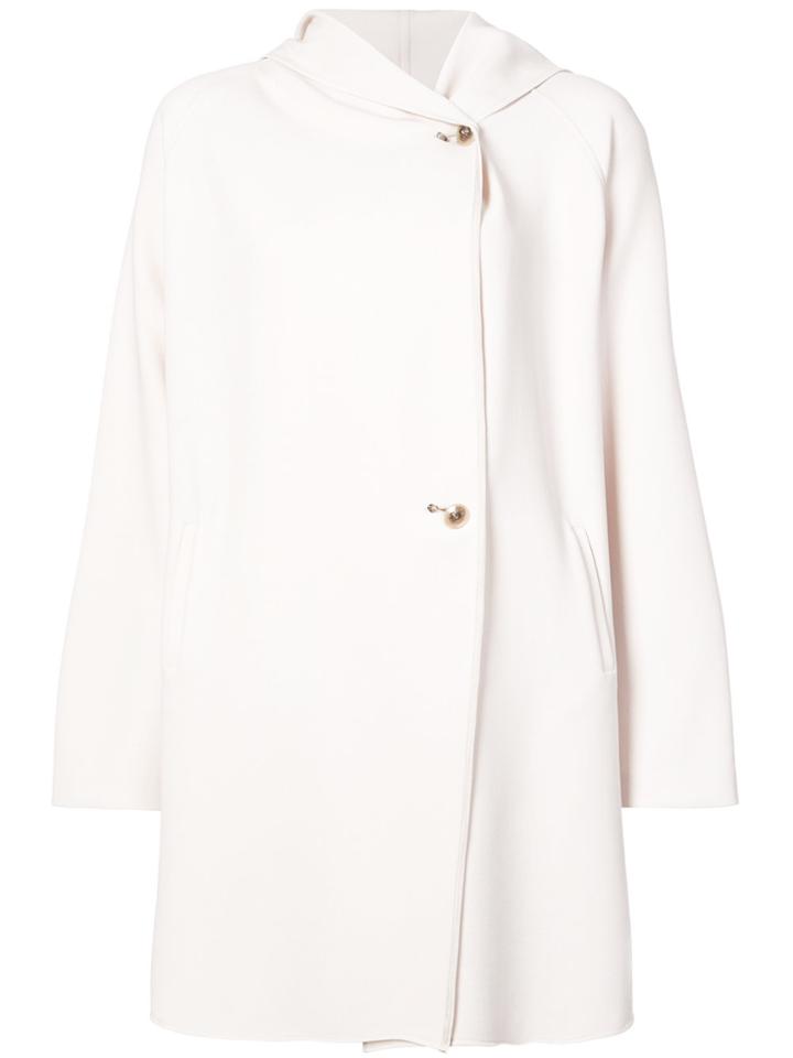 Peter Cohen Draped Fitted Coat - Nude & Neutrals