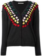 Marco De Vincenzo Bow Embellished Cardigan, Women's, Size: 40, Grey, Wool/polyester