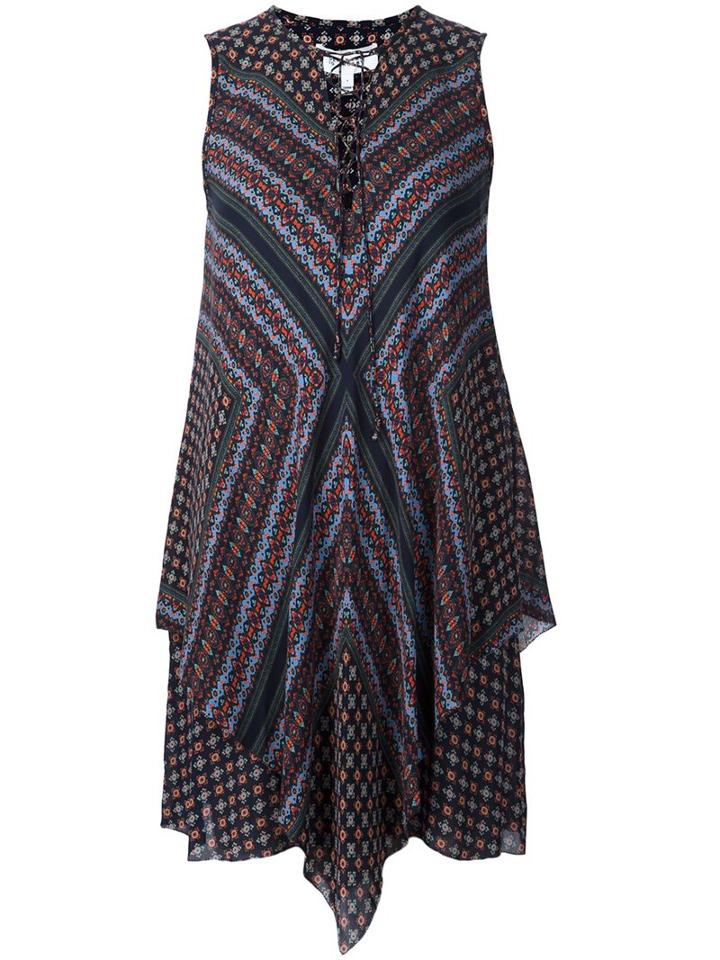 Derek Lam 10 Crosby Lace-up Collar Asymmetric Dress