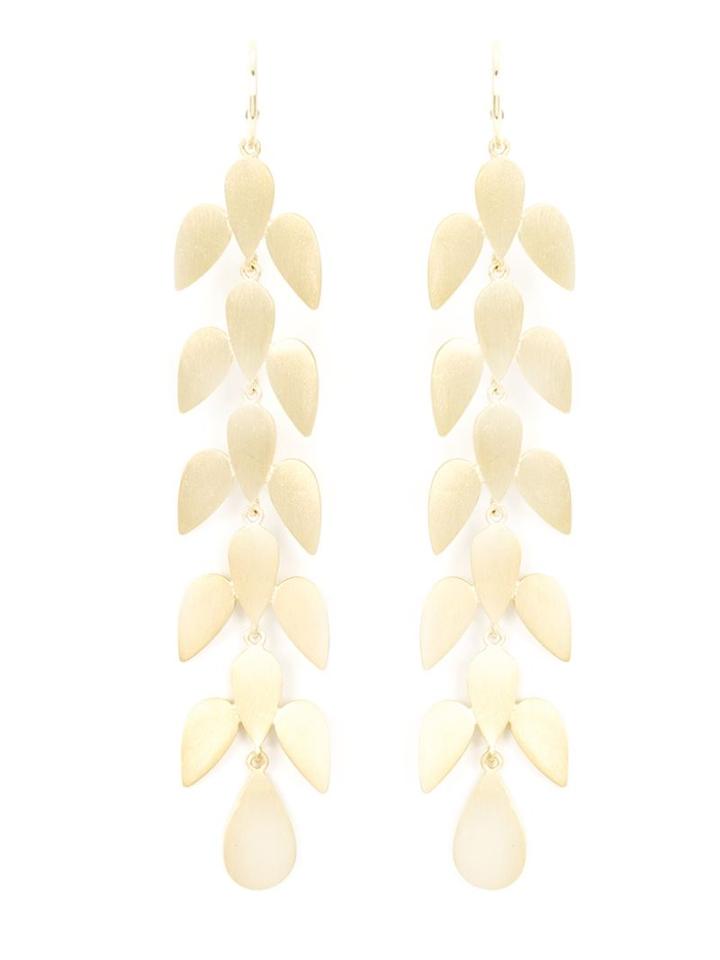 Irene Neuwirth Leaf Drop Earrings, Women's, Yellow