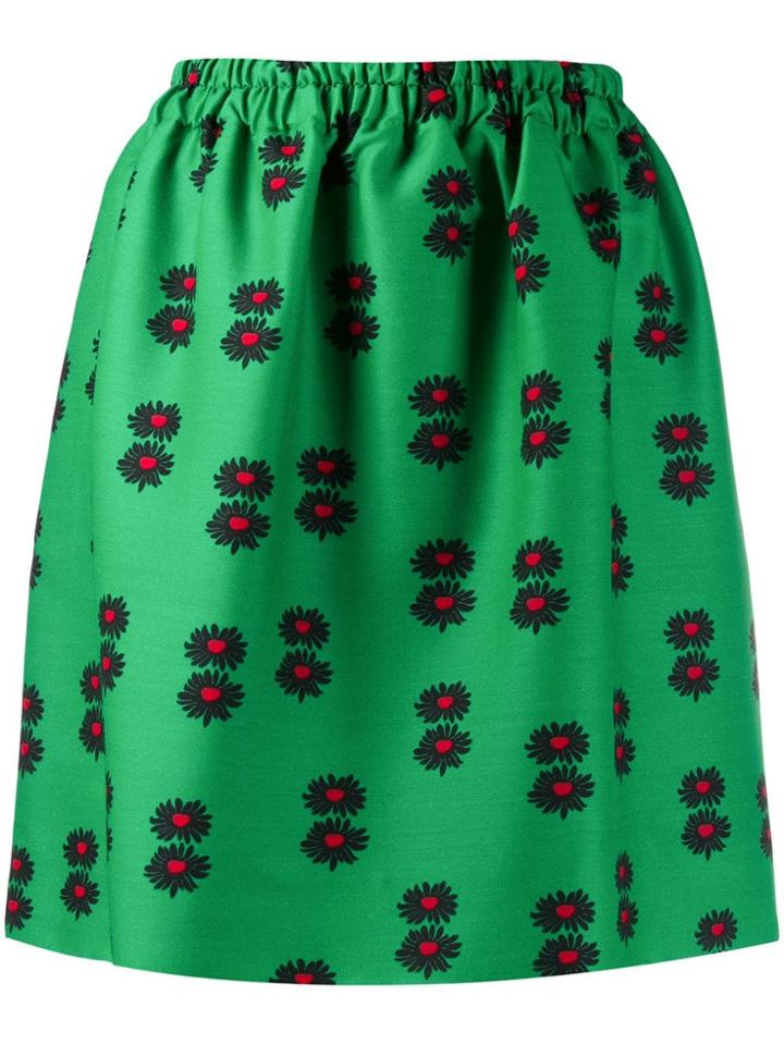 La Doublej Floral Print Skirt - Green