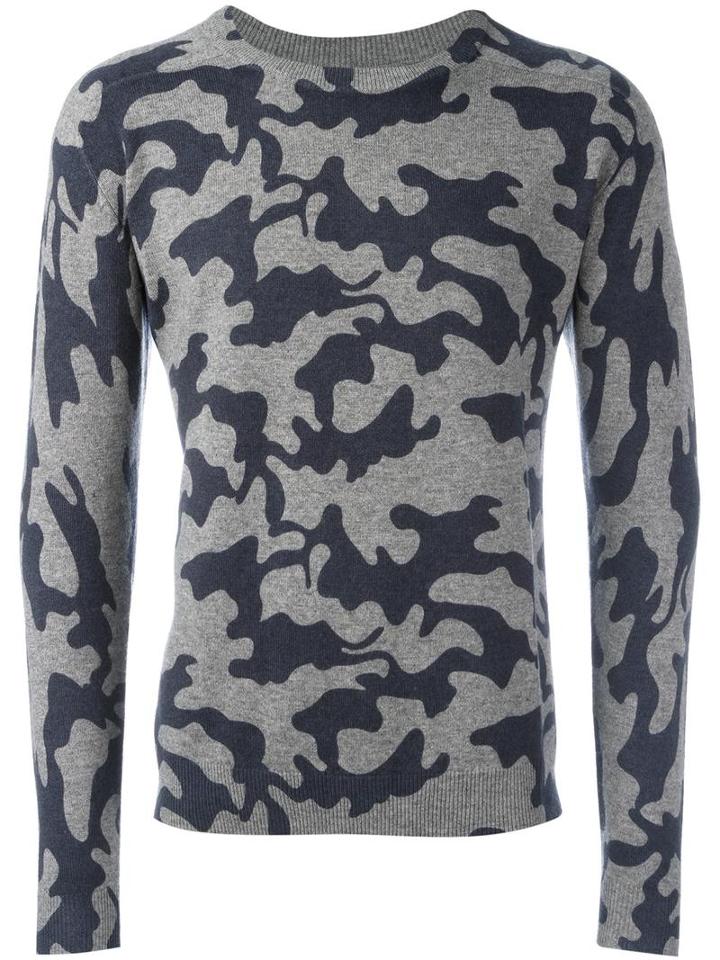 Zoe Jordan Camouflage Jumper, Men's, Size: Small, Grey, Cashmere/wool