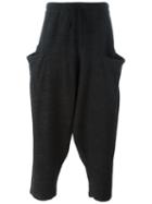 Lost & Found Rooms Cropped Drop-crotch Trousers, Men's, Size: Small, Black, Cotton/polyester