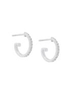 V Jewellery Mini Crystal Hoop Earrings - Metallic