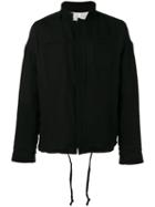 Manuel Marte - Drawstring Zipped Jacket - Men - Cotton/linen/flax/viscose - M, Black, Cotton/linen/flax/viscose