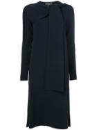 Salvatore Ferragamo Tie Neck Dress - Blue