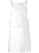 Carven Layered Short Dress, Women's, Size: 34, White, Acetate/rayon/polyester/silk