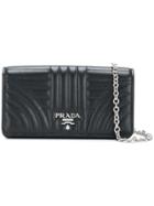 Prada Bevelled Clutch Bag - Black