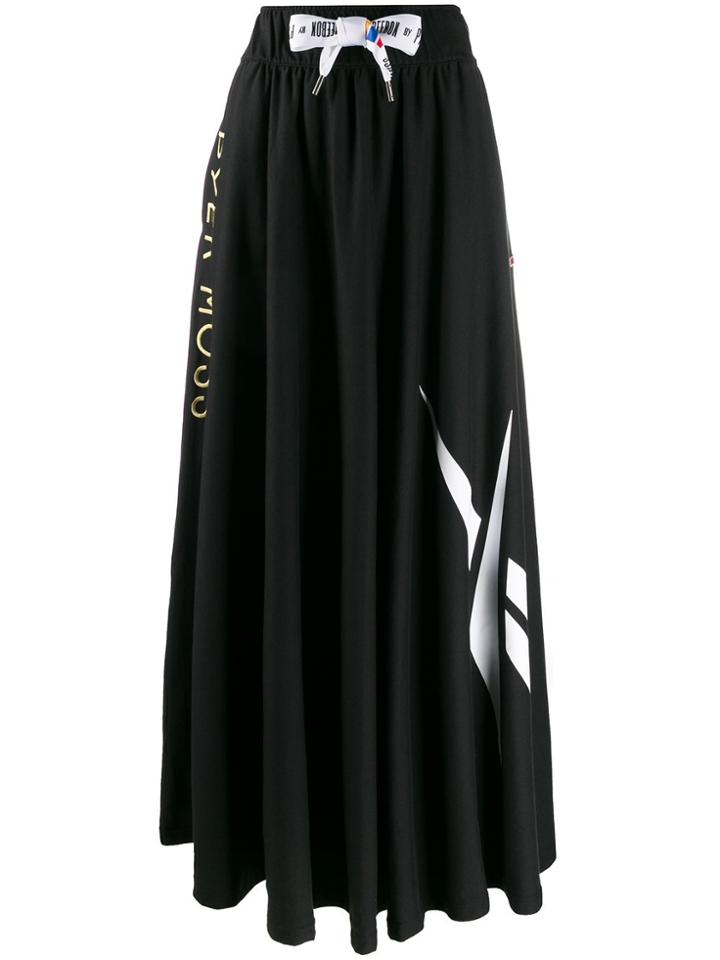 Reebok Logo Printed Maxi Skirt - Black