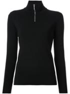 Le Ciel Bleu Zip Turtleneck Jumper, Women's, Size: 36, Black, Wool/polyester