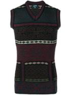 Jean Paul Gaultier Pre-owned Intarsia Knitted Vest - Blue