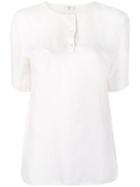 Valentino Pre-owned 1970's Collarless Jacquard Blouse - White