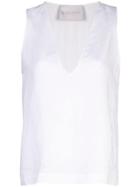 Asceno Sleeveless V-neck Top - White