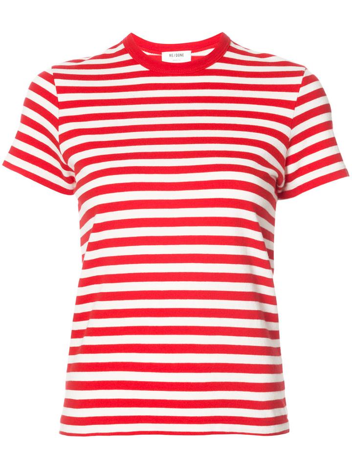 Re/done - Striped T-shirt - Women - Cotton - M, Red, Cotton
