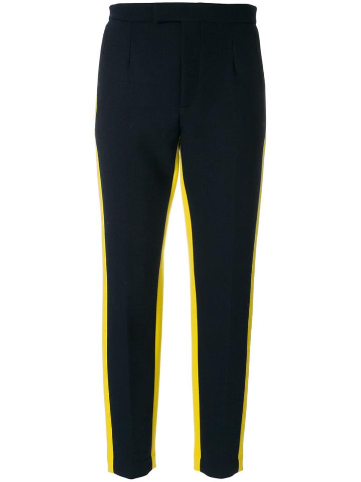 Msgm Contrast Stripe Suit Trousers - Blue