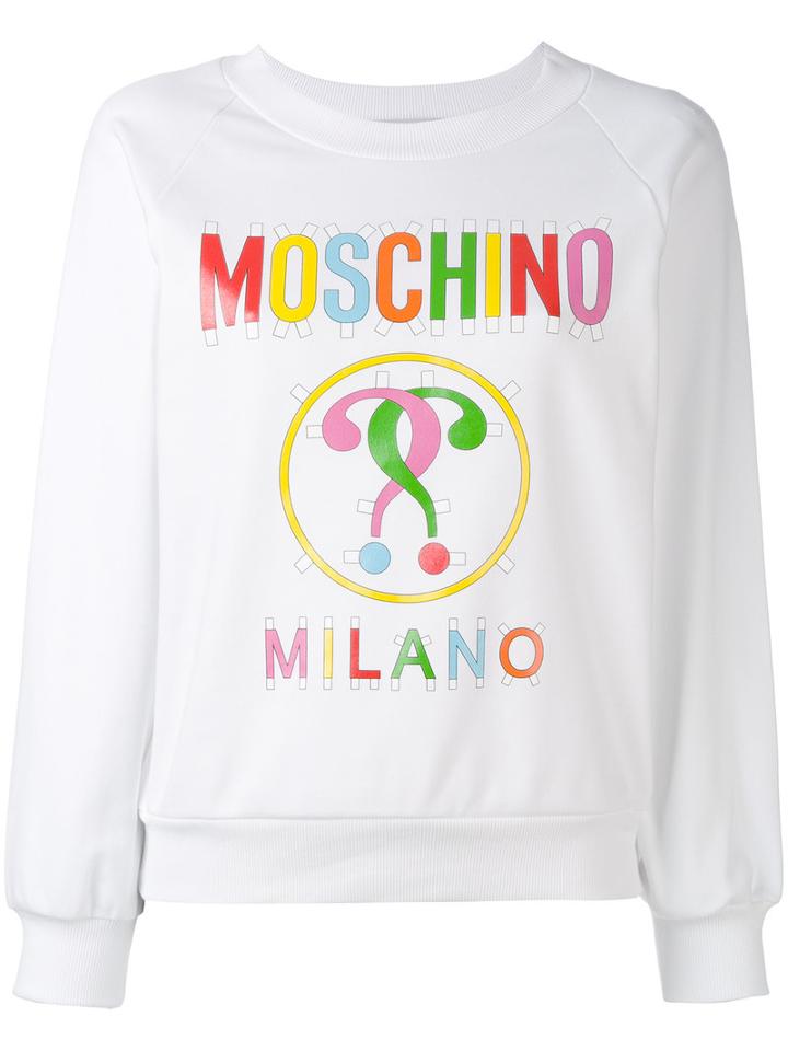 Moschino - Printed Sweatshirt - Women - Cotton/other Fibers - 44, White, Cotton/other Fibers