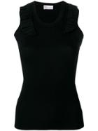 Red Valentino Ruffled Tank Top - Black