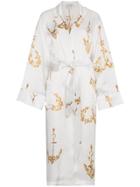 Natasha Zinko Silk Robe Jacket With Anchor Print - White
