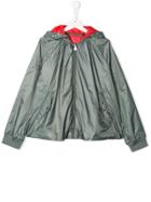 Moncler Kids Hooded Zipped Jacket - Green