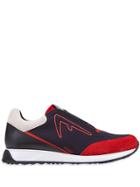 Fendi Logo Lace-up Sneakers - Blue