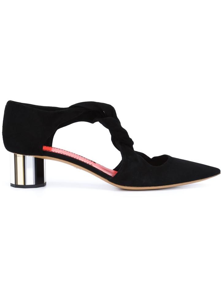 Proenza Schouler Twisted Strap Pumps, Women's, Size: 38.5, Black, Suede