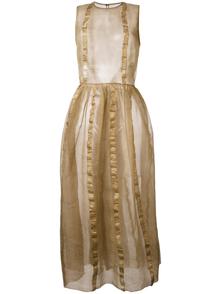 Uma Wang - Akuchi Dress - Women - Silk/linen/flax/polyamide - S, Nude/neutrals, Silk/linen/flax/polyamide