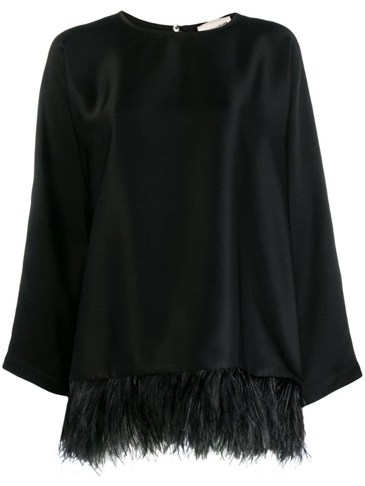 Semicouture Embellished Oversized Top - Black