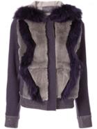 Lorena Antoniazzi Fur-trimmed Bomber Jacket - Purple