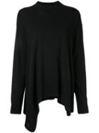Enföld - Asymmetric Hem Long Sleeve Top - Women - Cotton - 38, Black, Cotton