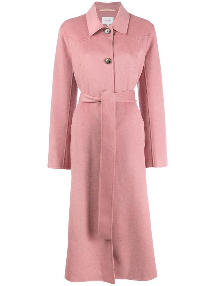Nanushka Single-breasted Belted Coat - Pink