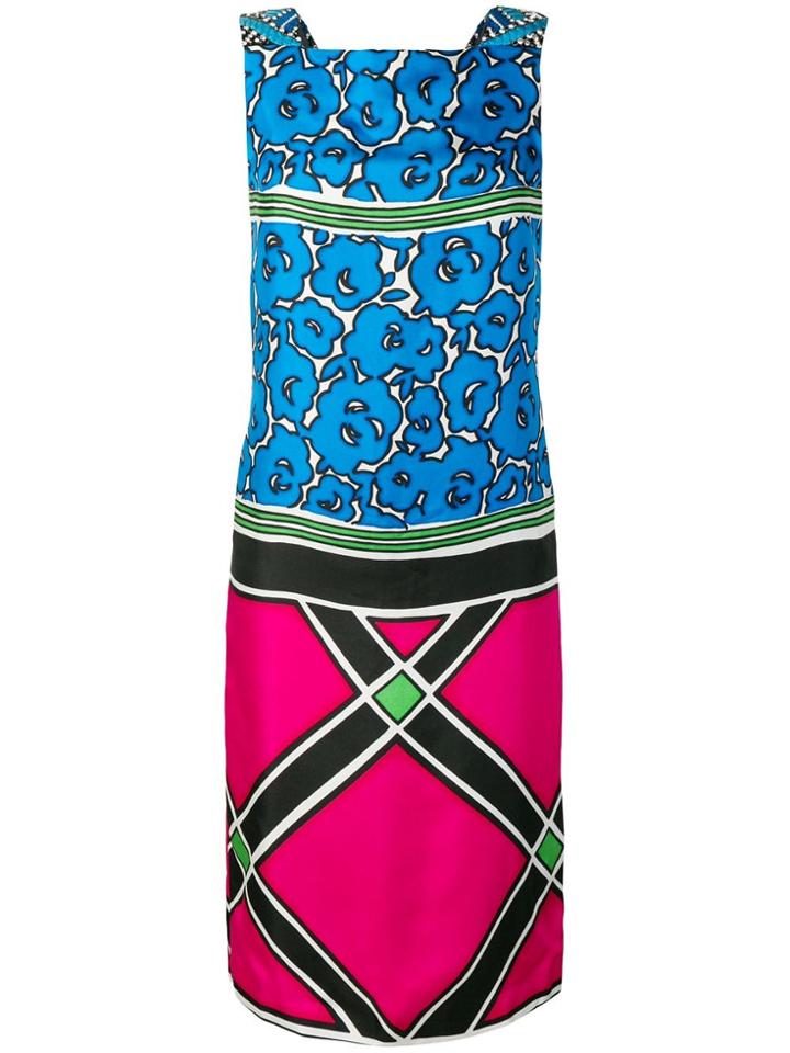 Kenzo Vintage Multi-print Midi Dress - Black