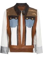 Skiim Chest Pocket Cropped Leather Jacket - Brown