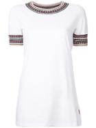Missoni Geometric Collar Embroidery T-shirt, Women's, Size: Small, White, Cotton