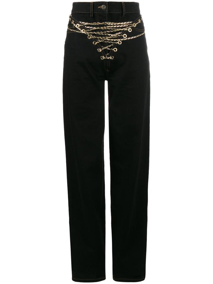 Y / Project Mid-rise Jeans With Chain Front - Black