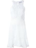 Dondup Pon Pon Hem Dress, Women's, Size: 42, White, Ramie/polyester/spandex/elastane/cupro