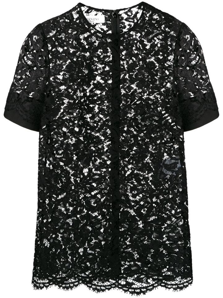 Valentino Sheer Lace Top - Black