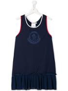 Moncler Kids Contrast Logo Beach Dress - Blue